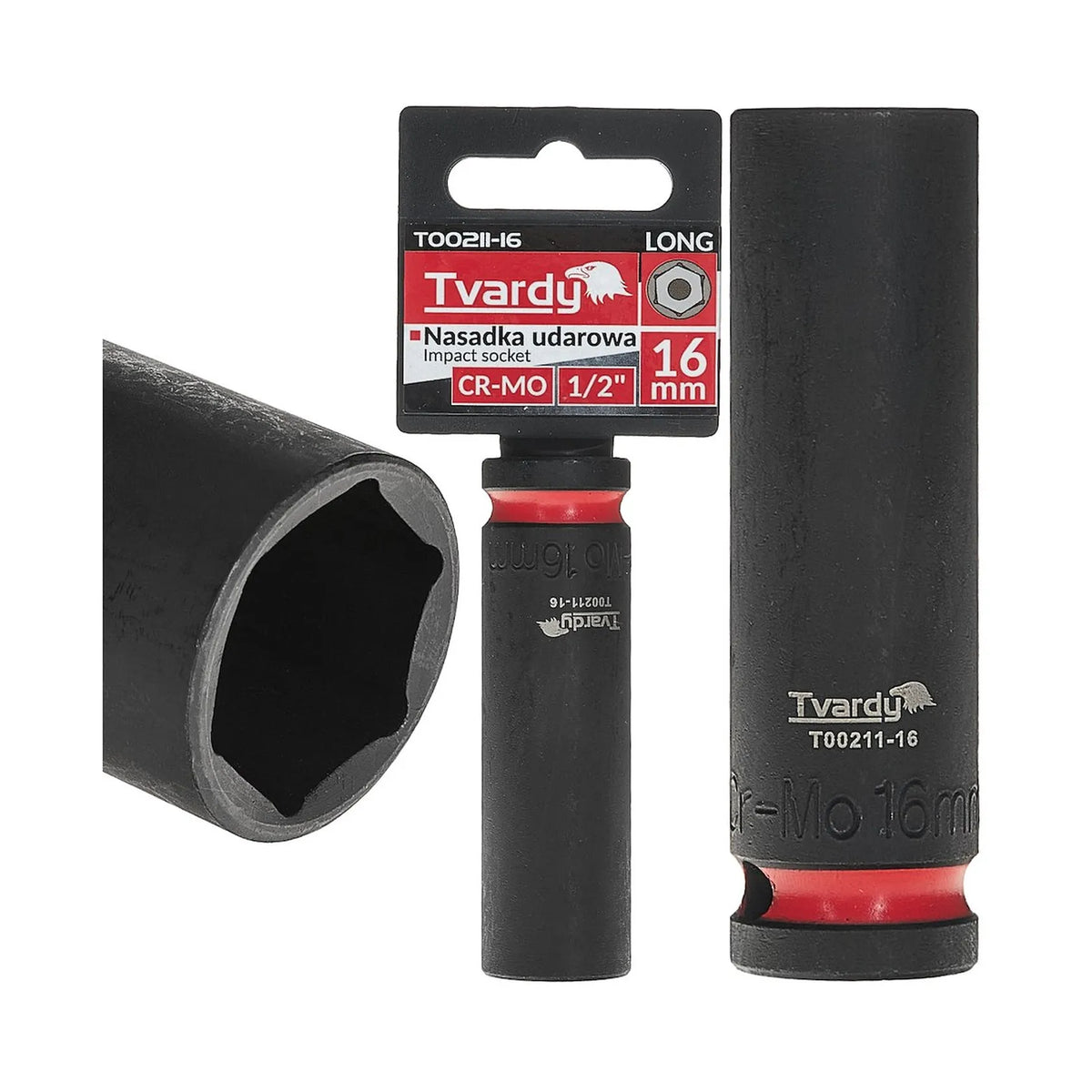 Tvardy Lange dop 1/2" 6-kant 16 mm CR-MO
