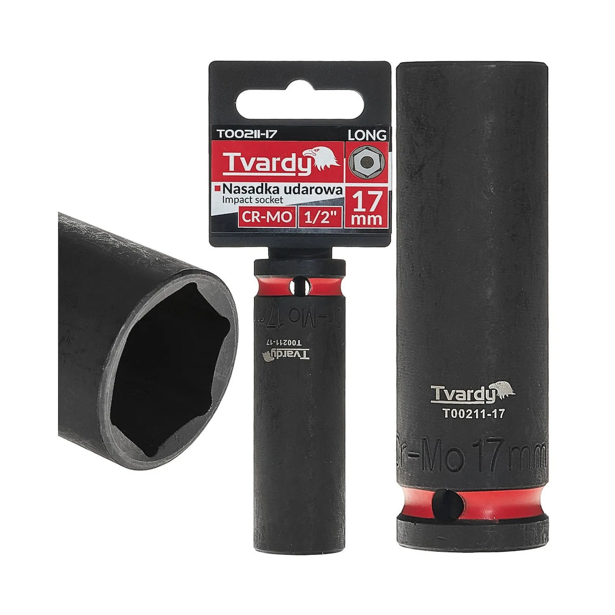 Tvardy Lange dop 1/2" 6-kant 17 mm CR-MO