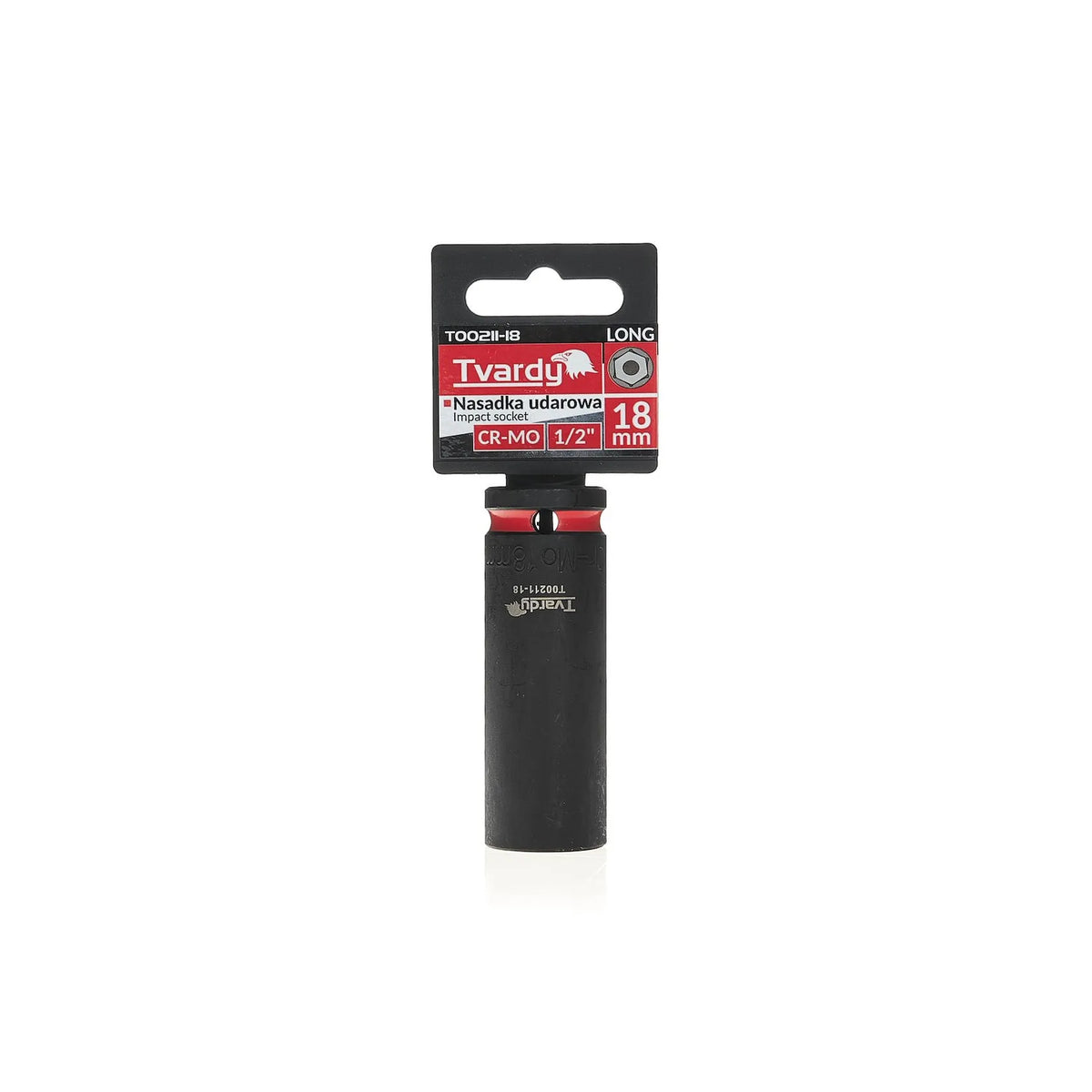 Tvardy Impactdop lang 1/2" 6-kant 18 mm CR-MO