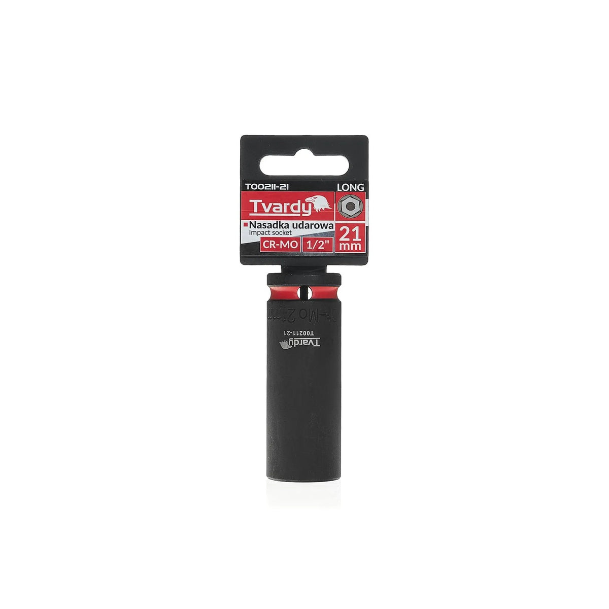 Tvardy Impactdop lang 1/2" 6-kant 21 mm CR-MO