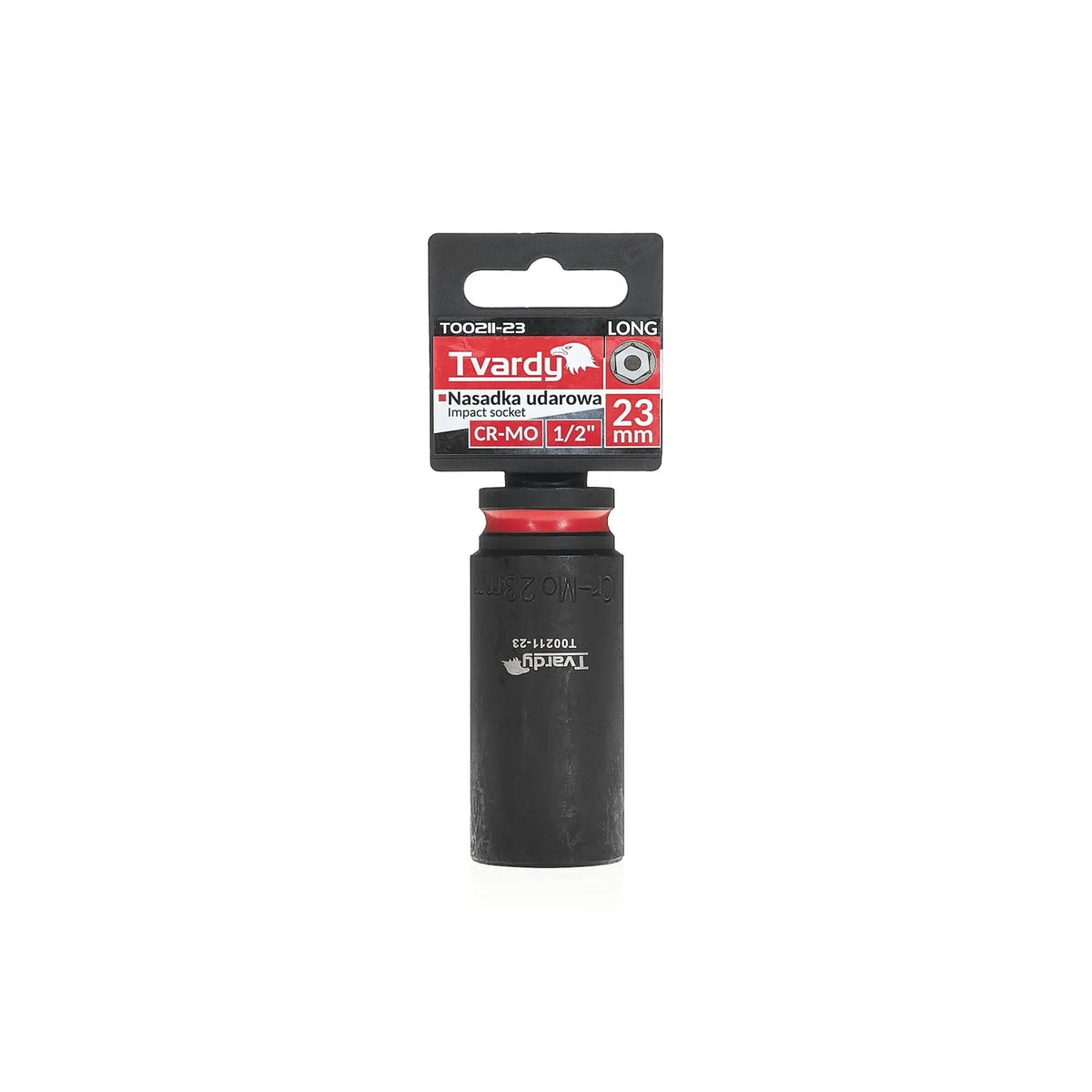 Tvardy Impactdop lang 1/2" 6-zijdig 23 mm CR-MO