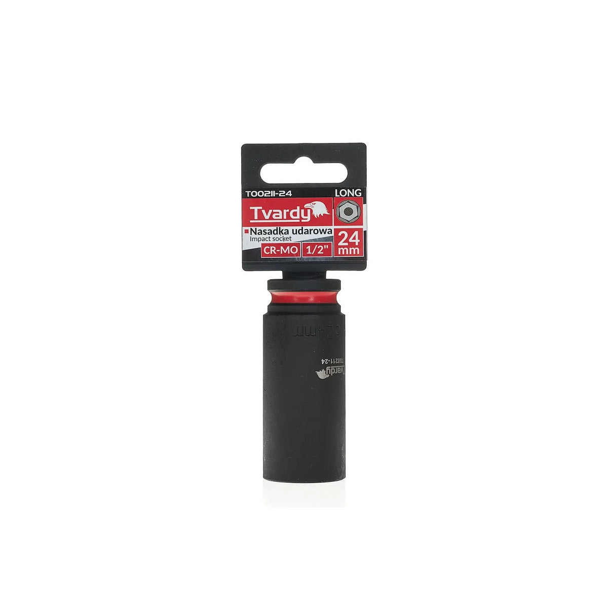 Tvardy Impactdop lang 1/2" 6-zijdig 24 mm CR-MO