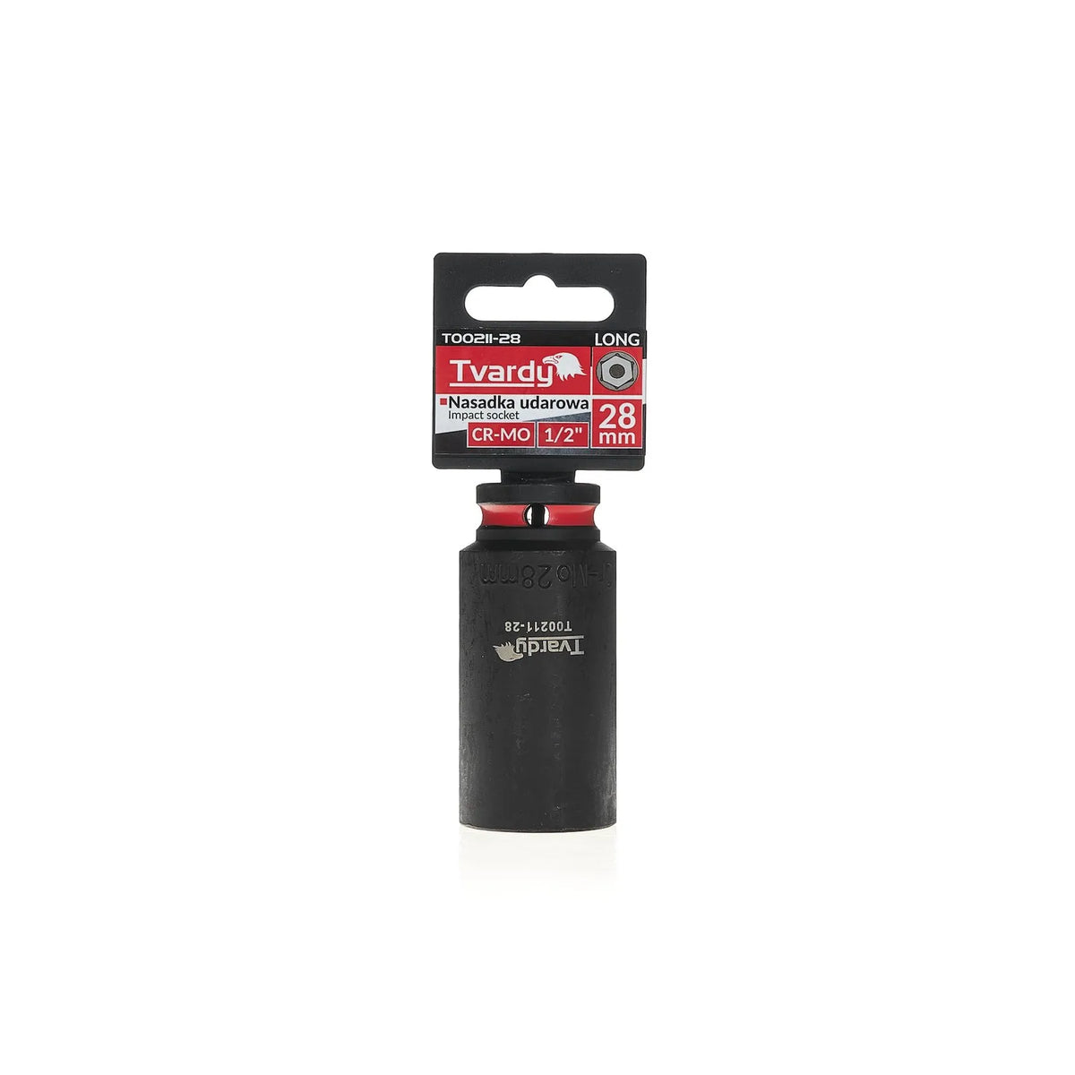 Tvardy Impactdopsleutel lang 1/2" 6PT 28 mm CR-MO