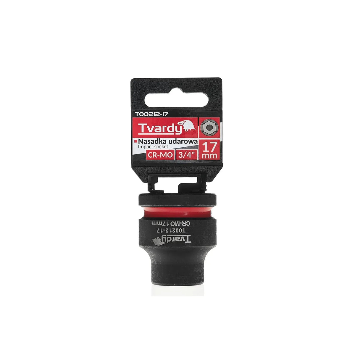 Tvardy Impactdopsleutel kort 3/4" 6PT 17 mm CR-MO