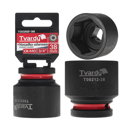 Tvardy Slagmoersok 3/4" 6-kant 38 mm CR-MO kort
