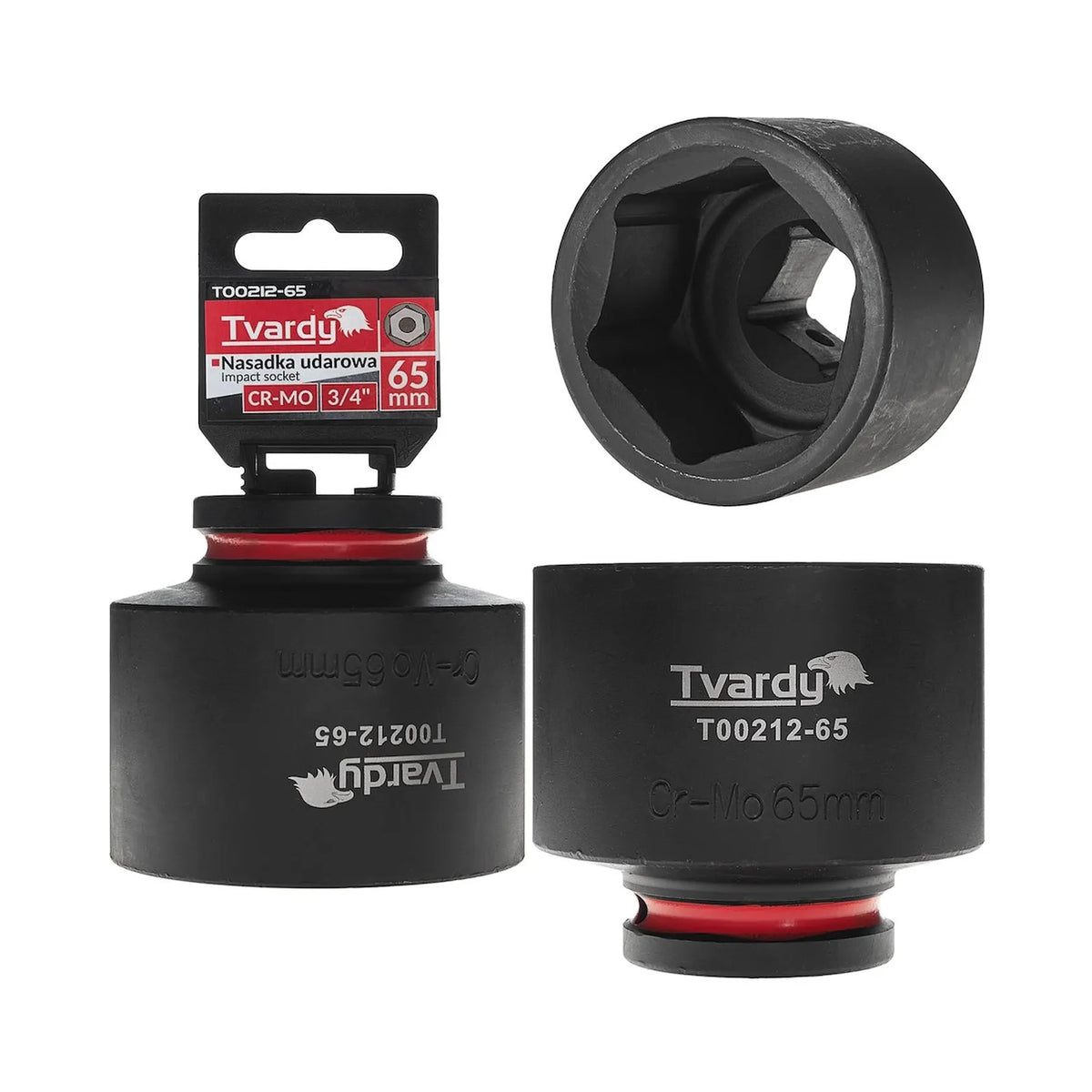 Tvardy Impactdop 3/4" 6-kant 65 mm CR-MO kort