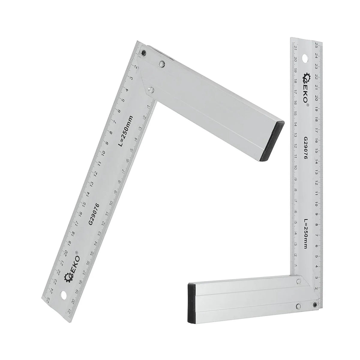 GEKO Aluminium winkelhaak 250 mm met lasergravure