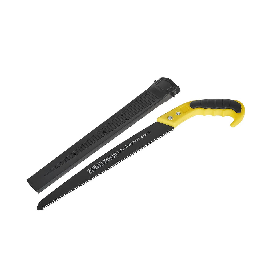 John Gardener Tuinzaag met recht blad 30 cm 65Mn PTFE coating met schede