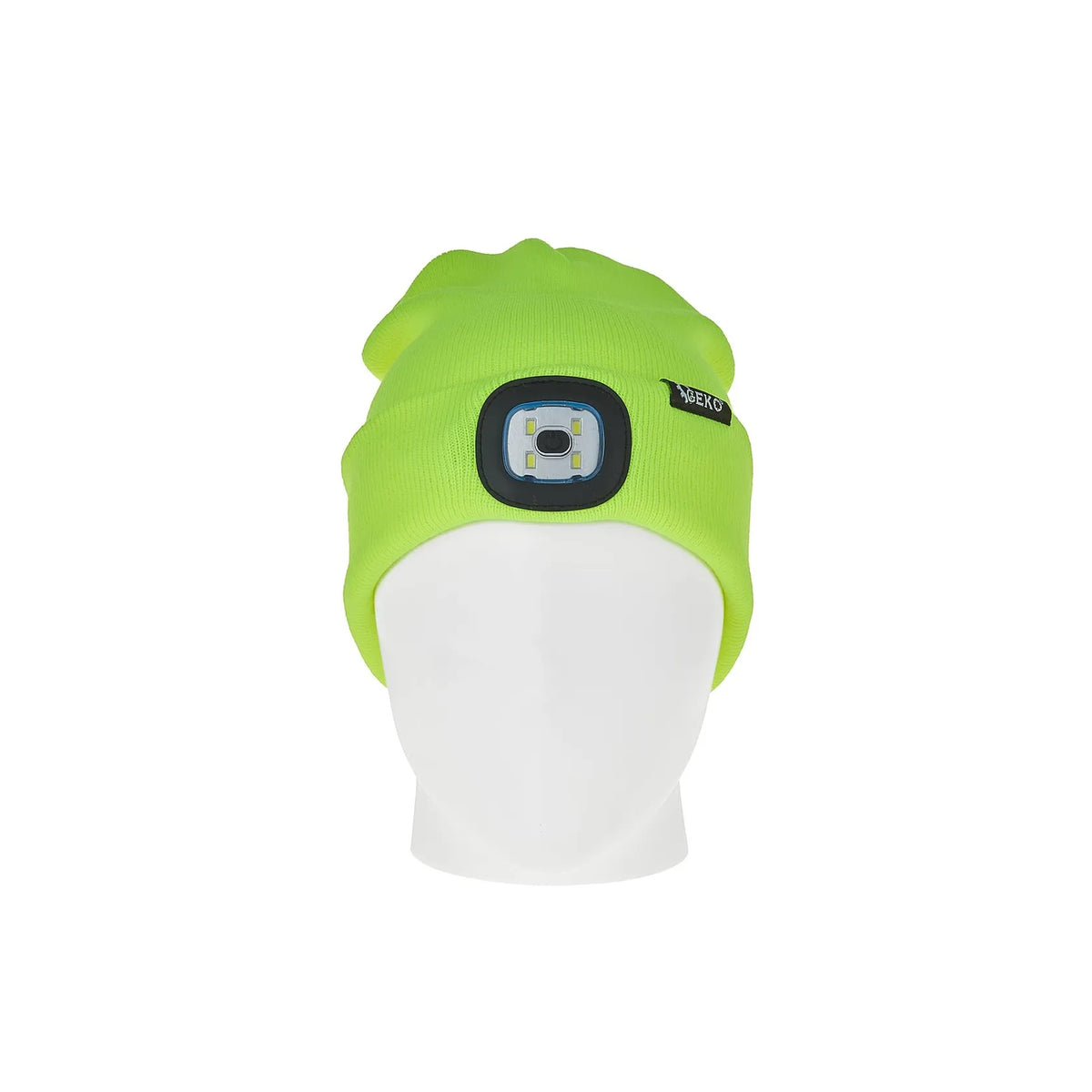 GEKO wintermuts met oplaadbare LED-lamp geel