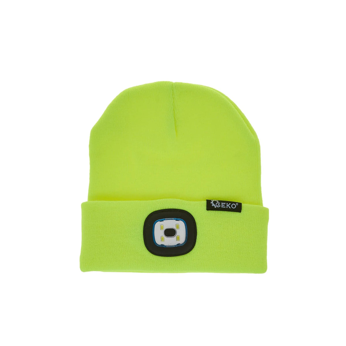 GEKO wintermuts met oplaadbare LED-lamp geel