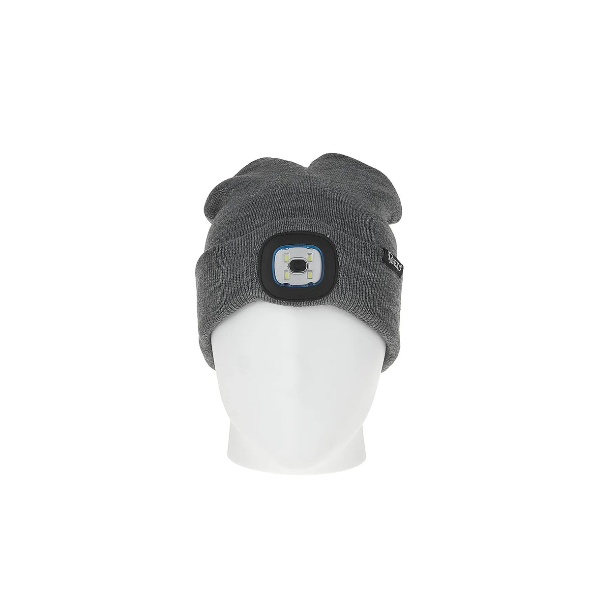 GEKO wintermuts met oplaadbare LED hoofdlamp grijs-zwart