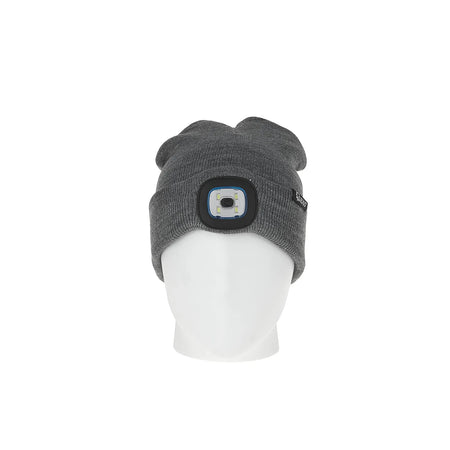 GEKO wintermuts met oplaadbare LED hoofdlamp grijs-zwart