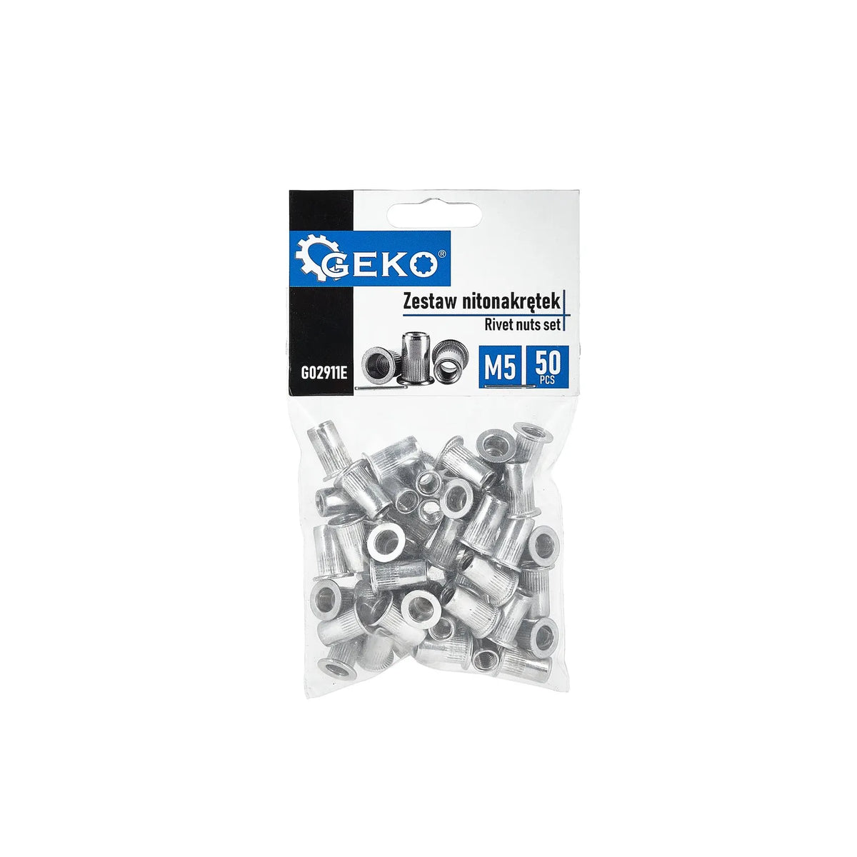 GEKO Aluminium Blindklinkmoeren M5 0,5 - 2,5 mm Set 50 stuks