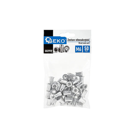 GEKO Aluminium Blindklinkmoeren M6 1,0 - 3,0 mm Set 50 stuks
