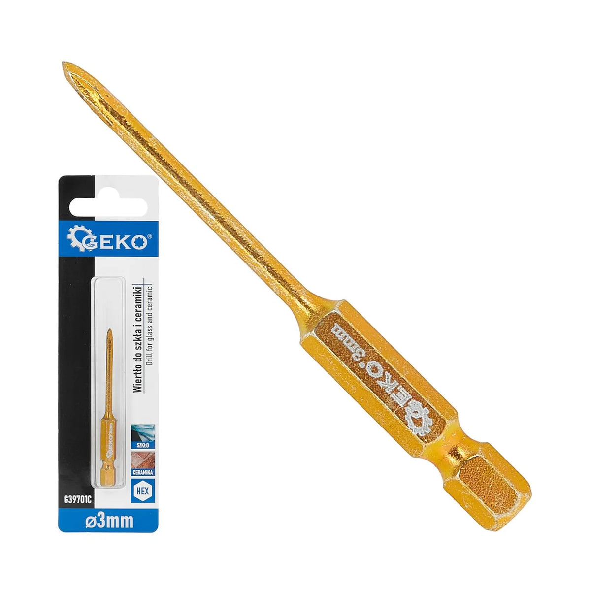 GEKO Boor voor glas en keramiek 3 mm HEX