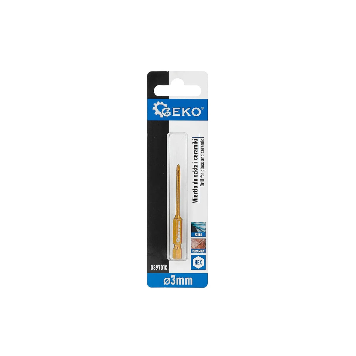 GEKO Boor voor glas en keramiek 3 mm HEX