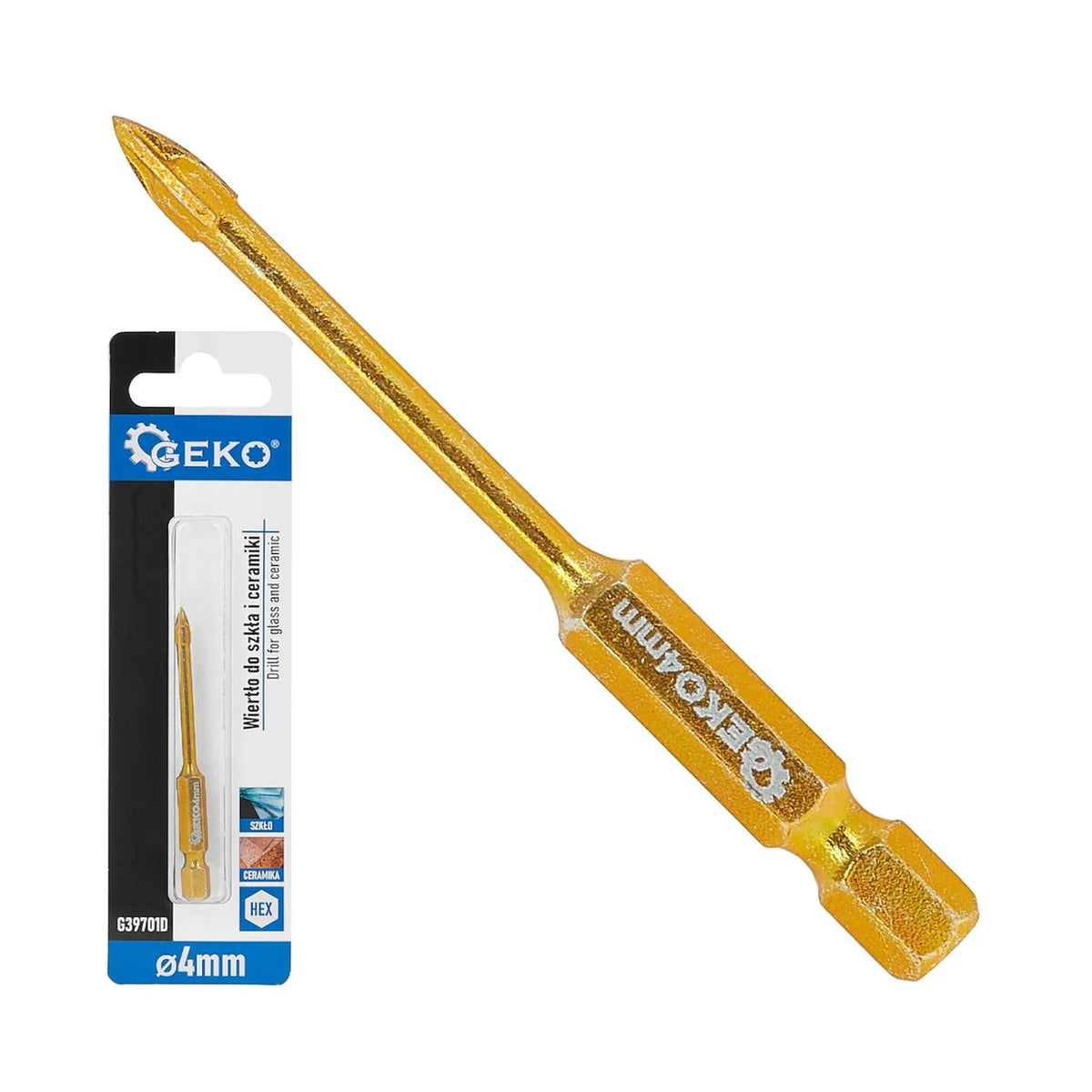 GEKO boor voor glas en keramiek 4 mm HEX