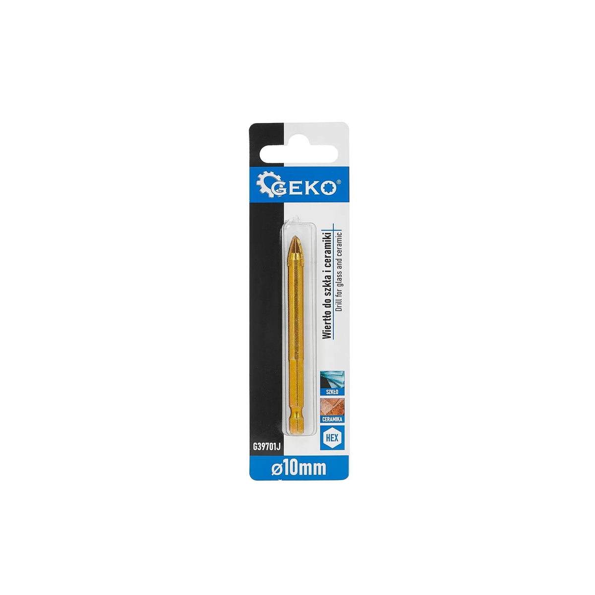 GEKO boor voor glas en keramiek met 10 mm HEX-schacht