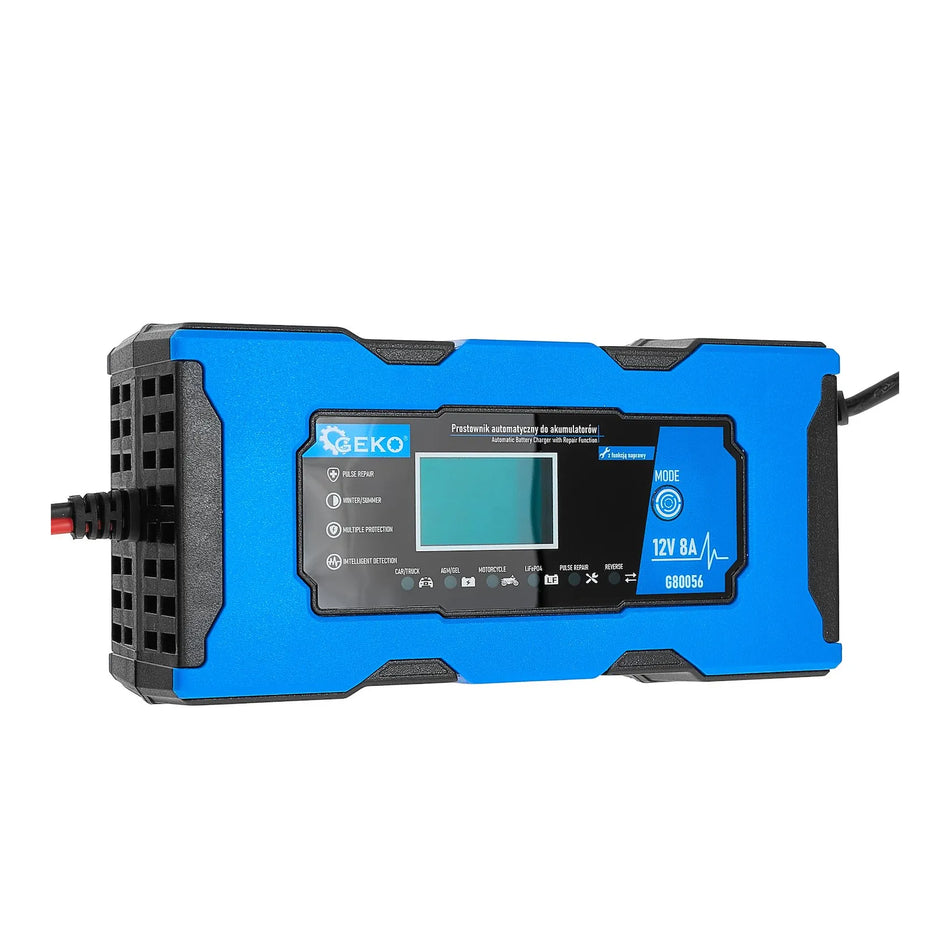 GEKO automatische 12 V acculader 8 A met batterij reparatiefunctie