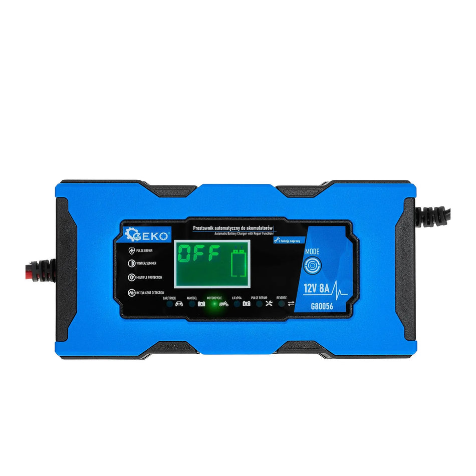 GEKO automatische 12 V acculader 8 A met batterij reparatiefunctie