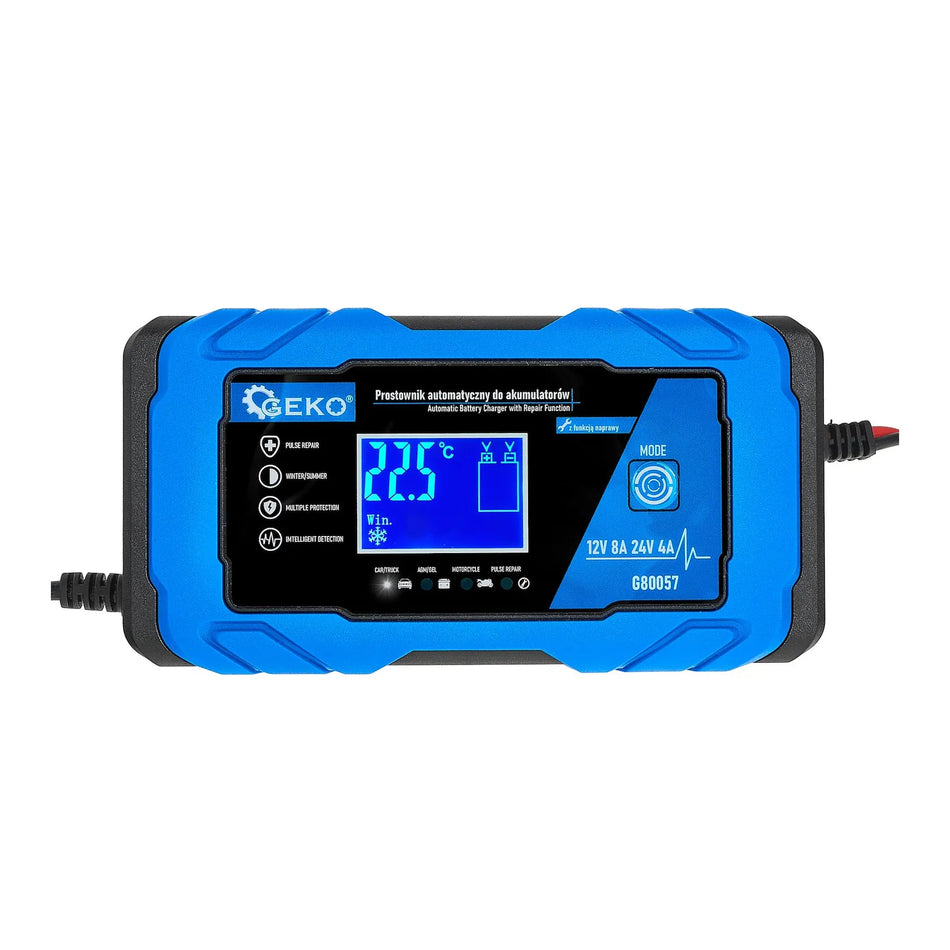 GEKO Automatische acculader 12/24 V 8 A met batterijreparatiefunctie