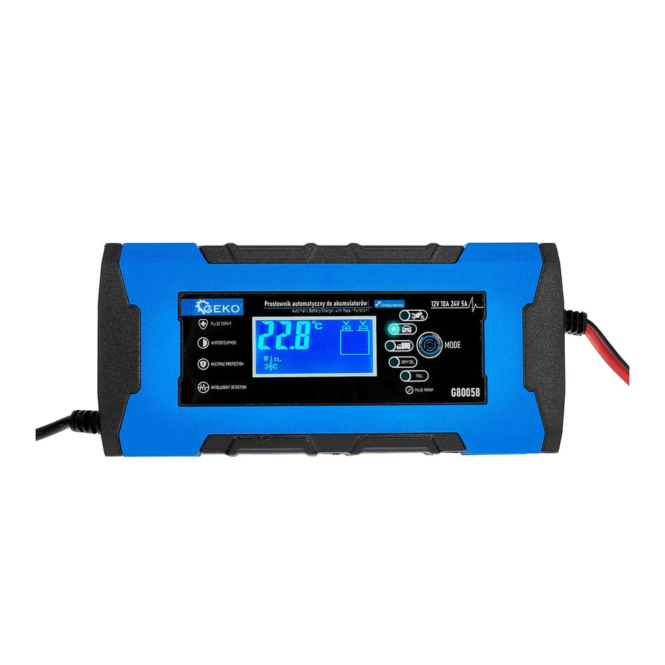 GEKO acculader 12/24 V 10 A met batterijreparatiefunctie