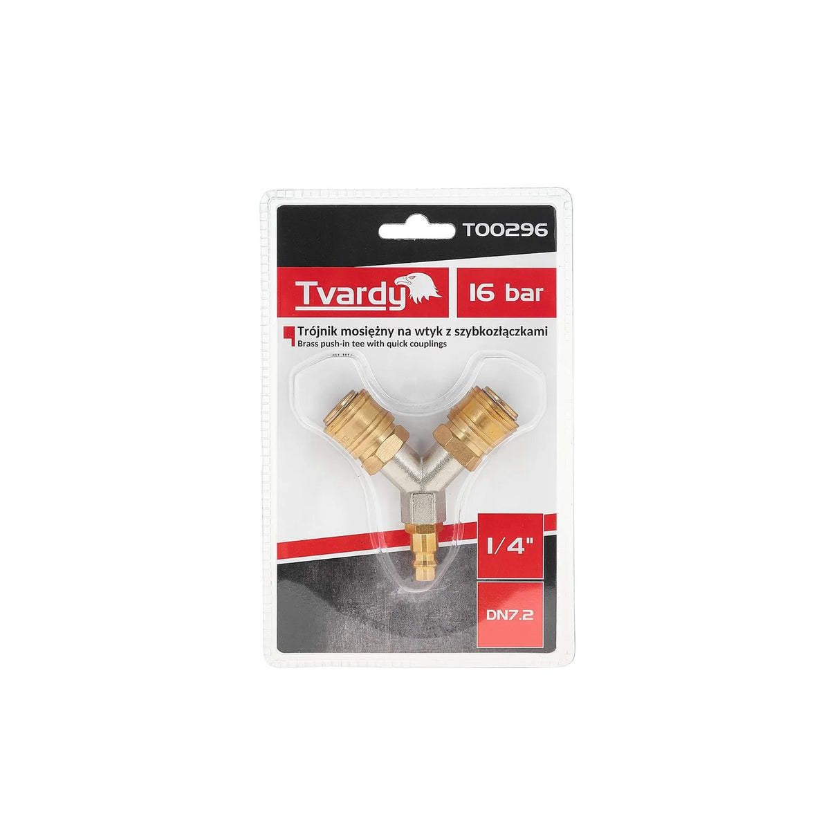 Tvardy messing luchtbronnenverdeelpunt 2-weg 1/4" met snelsluiters