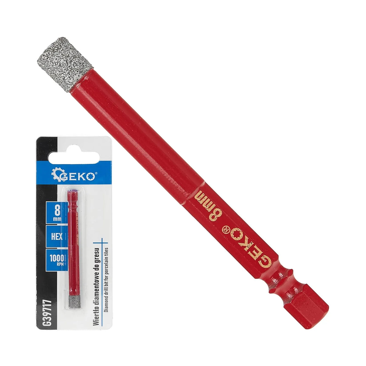 GEKO Diamantboor voor Tegels met 1/4" HEX Schacht 8 mm