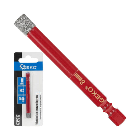GEKO Diamantboor voor Tegels met 1/4" HEX Schacht 8 mm