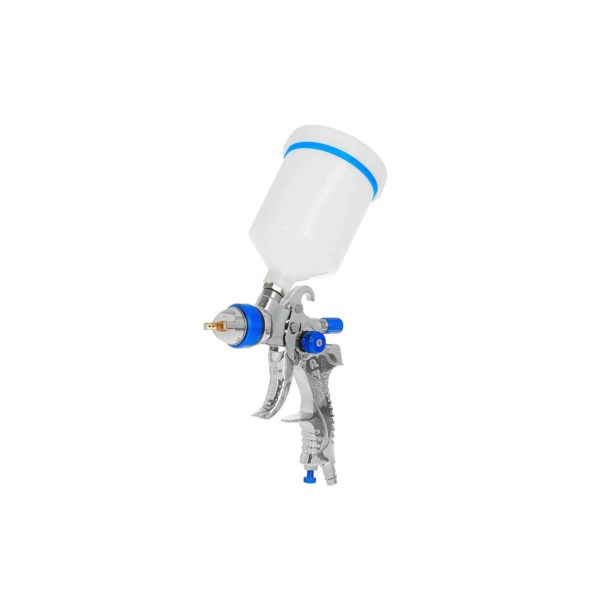 GEKO Spray gun HVLP met 600 ml pot en 4 spuitmonden 1,4 - 1,7 - 2,0 - 2,5 mm
