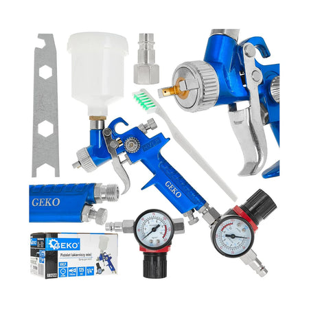 GEKO MINI HVLP verfspuit 125 ml 0,8 mm met 1/4" drukregelaar 500g