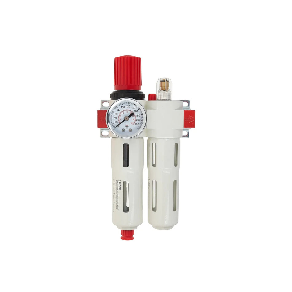 GEKO Luchtfilter Regulator & Smeerder 1/4" met Drukmeter