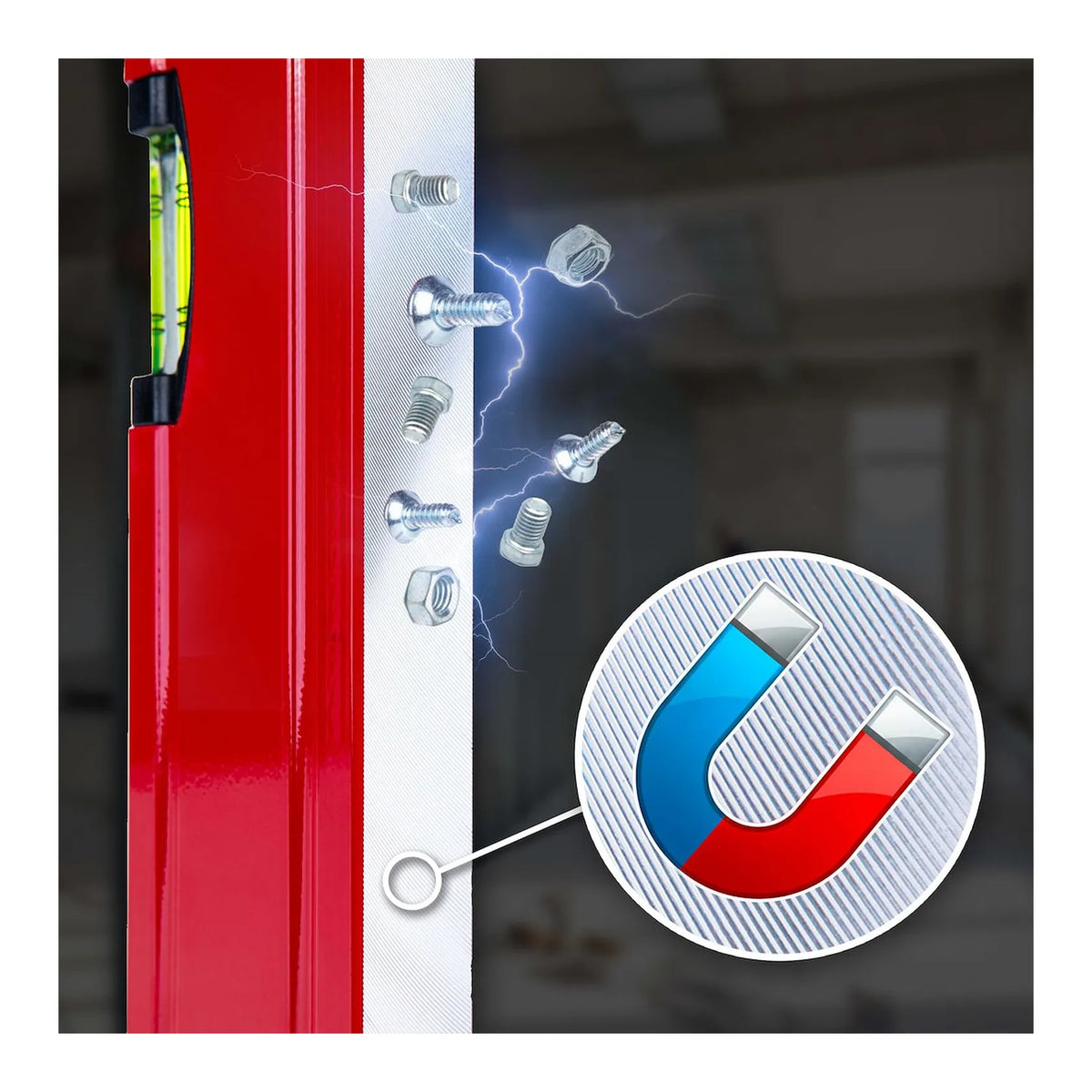GEKO Aluminium waterpas met magneet Strong Line 2000 mm