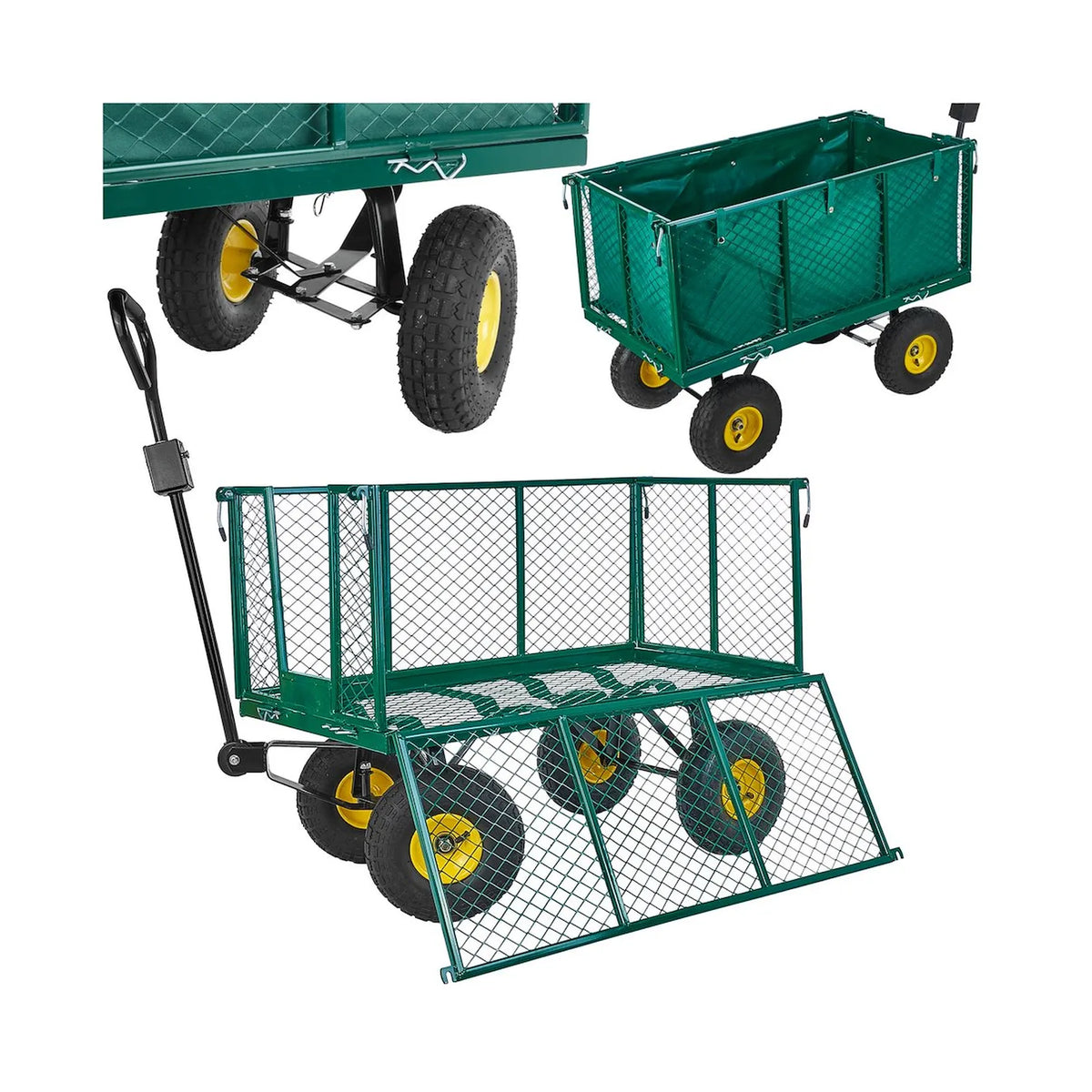 GEKO Grote Gartentrolley 96x51x40 cm met 220L Inhoud