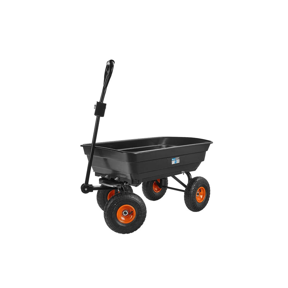 GEKO Tuintransportkar 75L met Kantelfunctie en Opblaasbare Wielen
