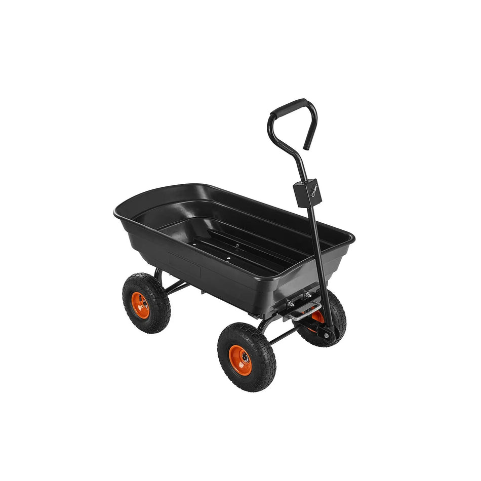 GEKO Tuintransportkar 75L met Kantelfunctie en Opblaasbare Wielen