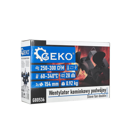 GEKO Thermo-elektrische dubbele kachelventilator 2 x 154 mm
