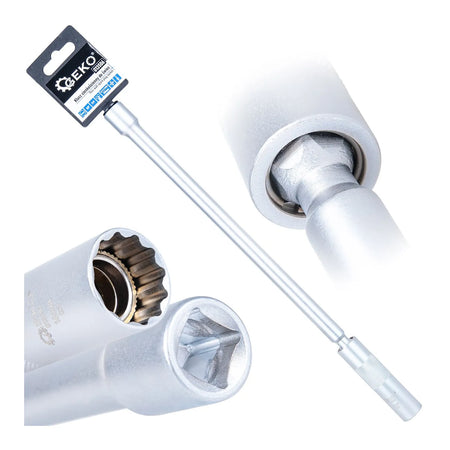 GEKO Dunwandige bougiesleutel 3/8" 14 mm met universeel gewricht