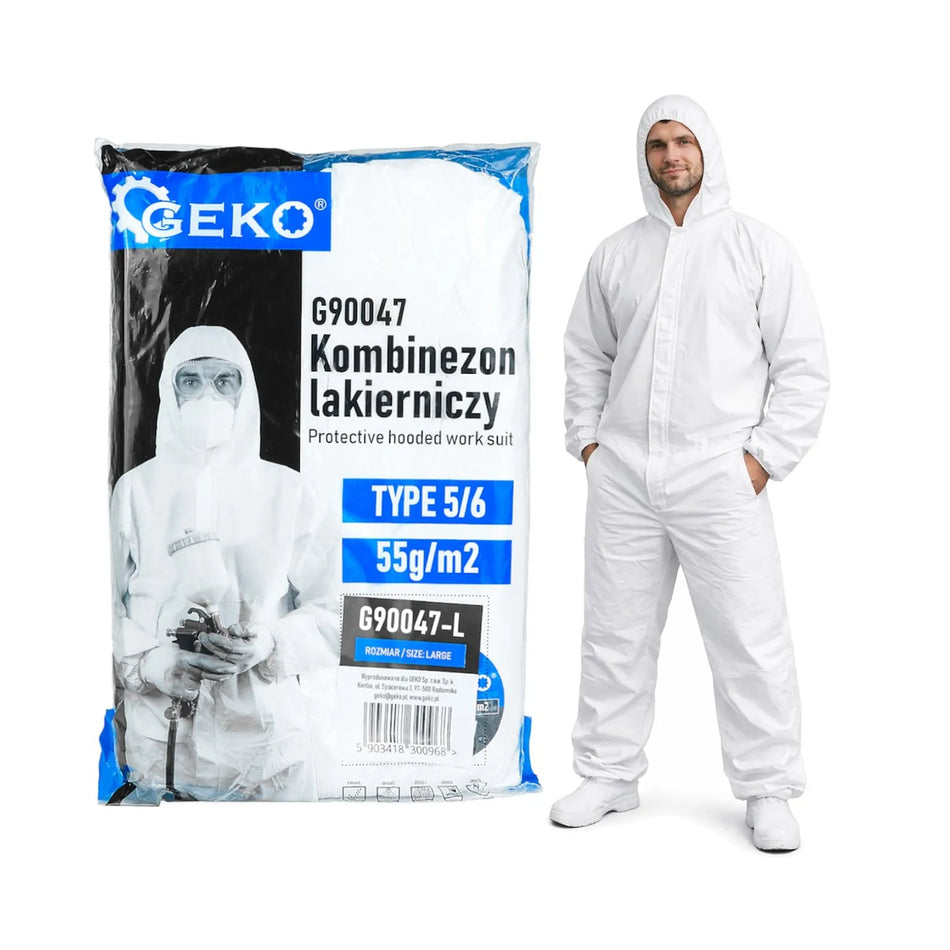 GEKO Beschermend werkpak met capuchon 55g/m2 type 5/6 maat L