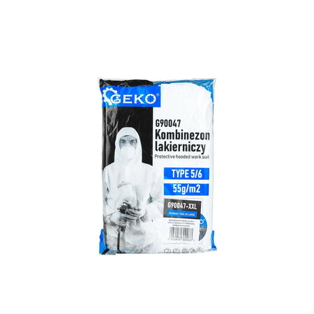 GEKO Beschermend hooded werkpak type 5/6 wit XXL 55gsm