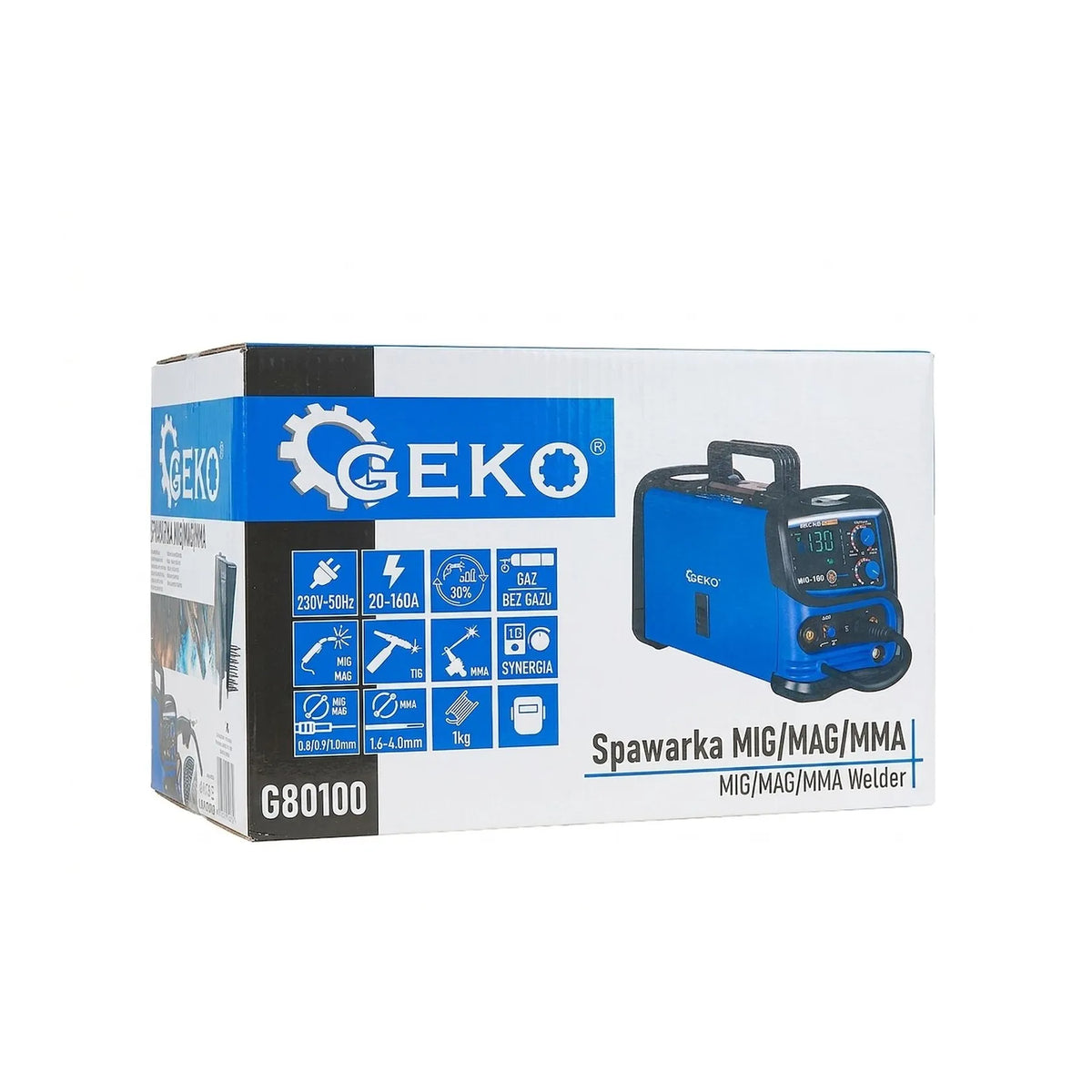 GEKO Lasapparaat MIG/MAG/MMA 20 - 160 A met gas en gasloos 7,9 kg