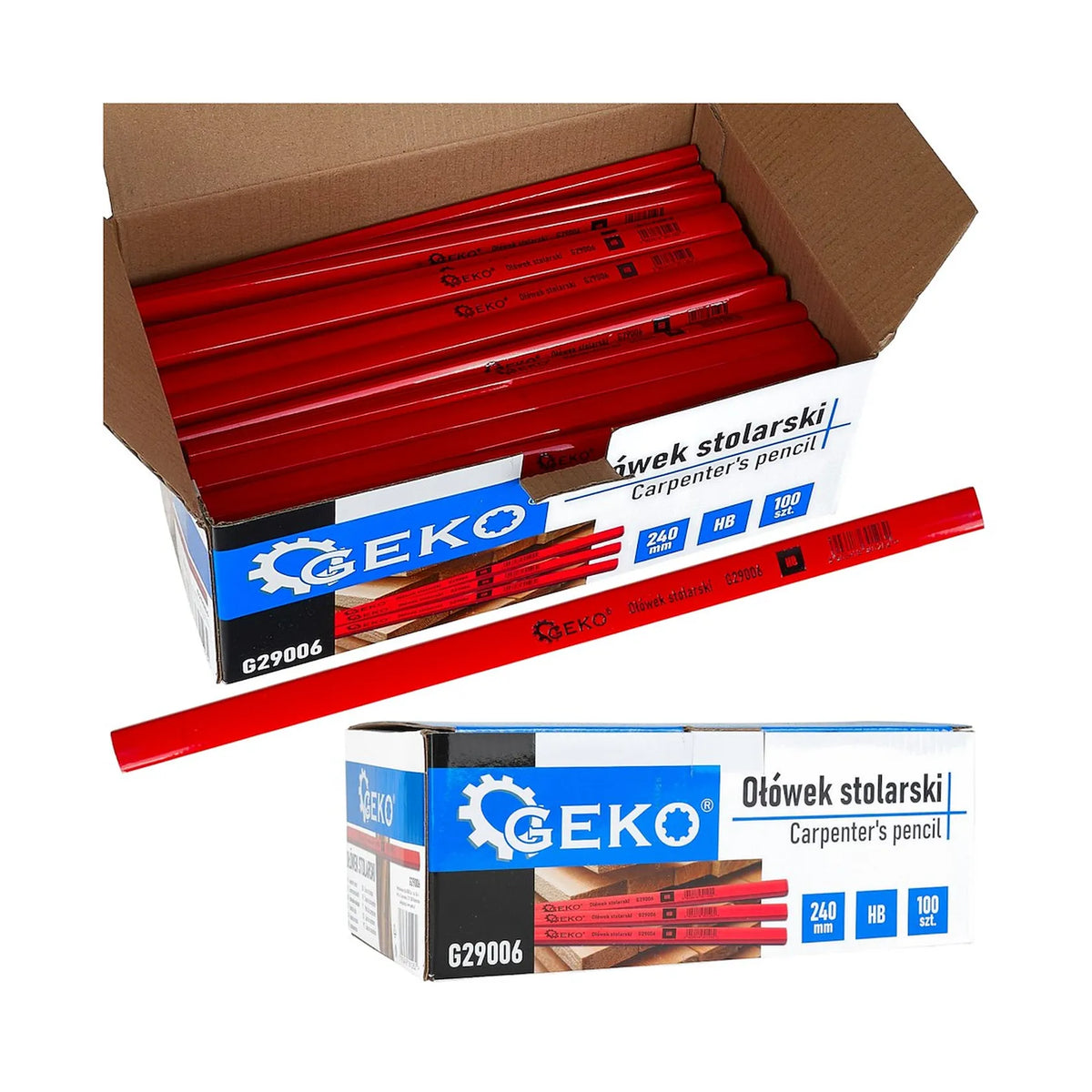 GEKO Timmermanspotlood HB 240 mm 100 stuks