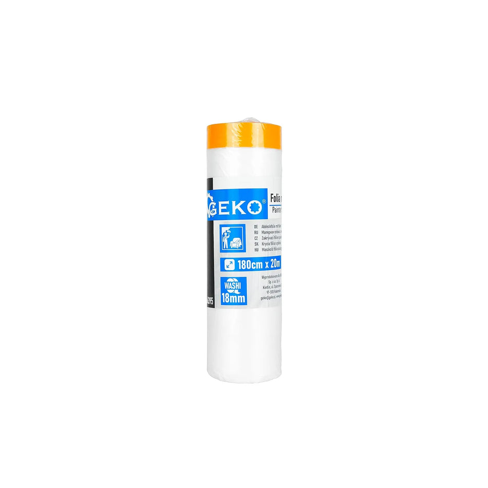 GEKO Schilderafdekfolie met washi tape 18 mm 180 cm x 20m