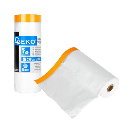 GEKO Schilderafdekfolie met washi tape 18 mm 270 cm x 20m