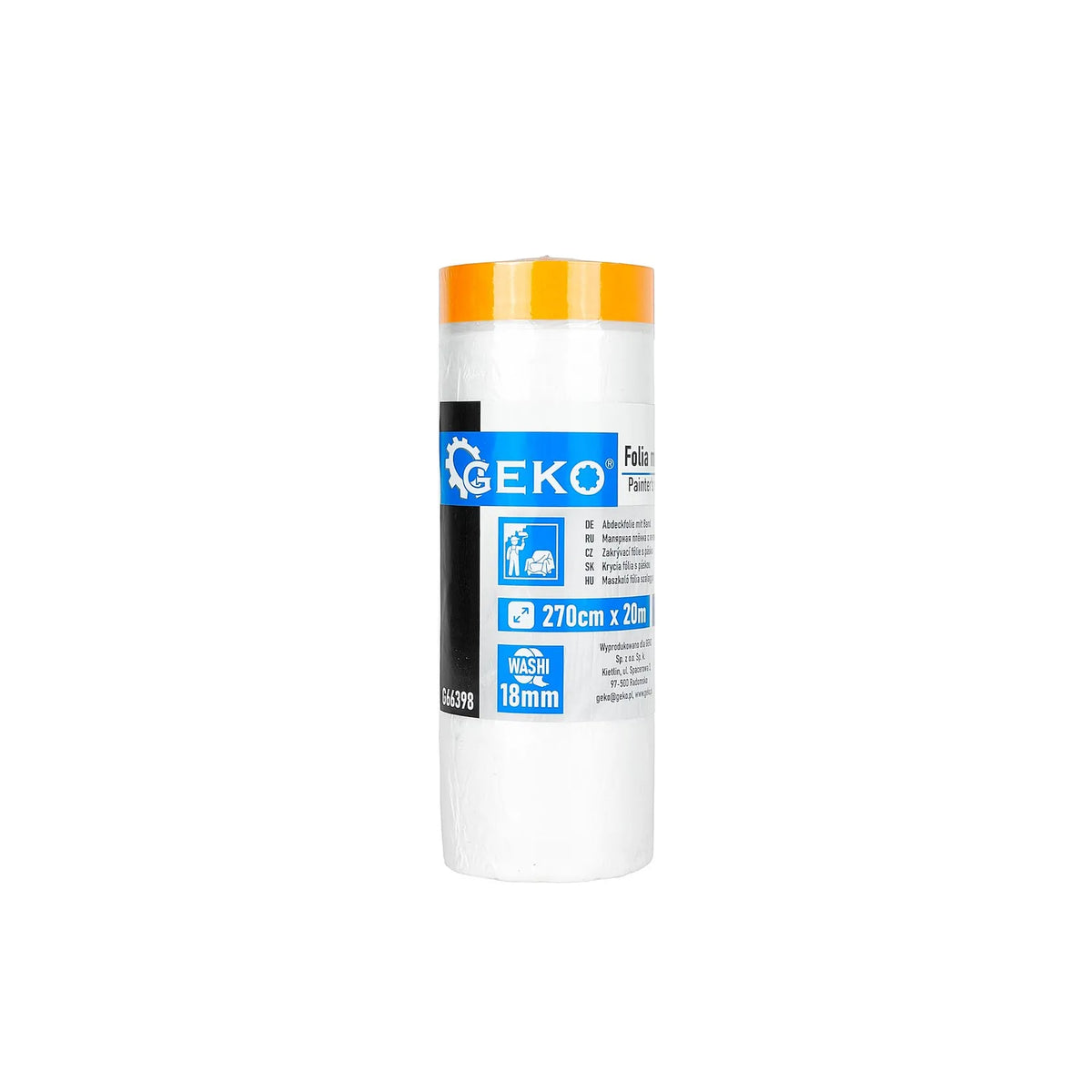 GEKO Schilderafdekfolie met washi tape 18 mm 270 cm x 20m