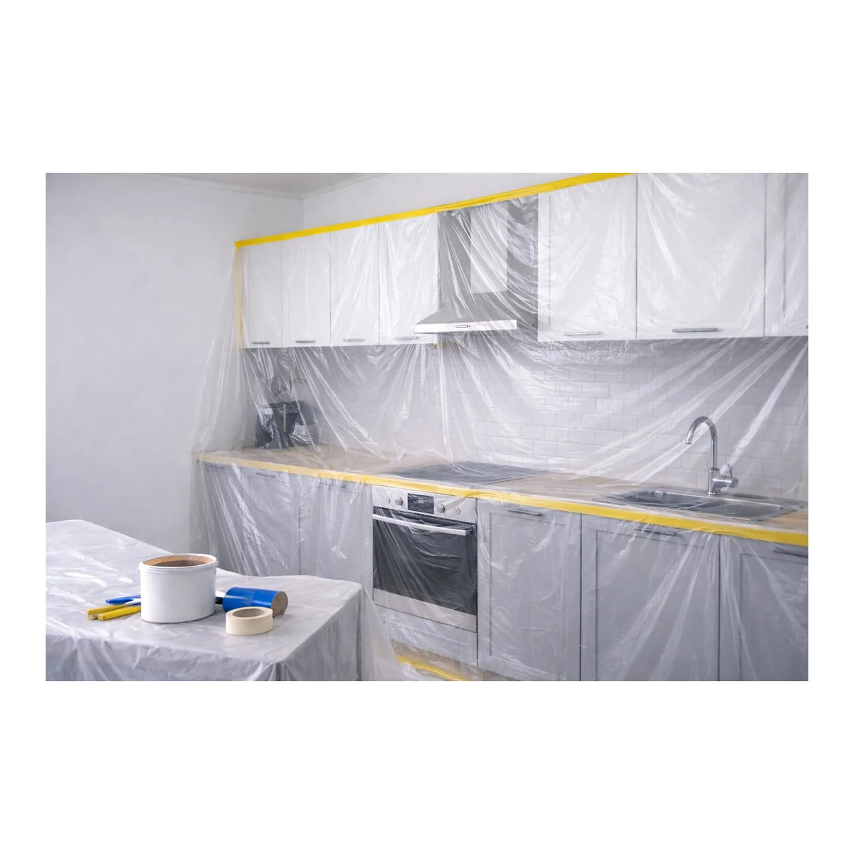 GEKO Schilderafdekfolie met washi tape 18 mm 270 cm x 20m