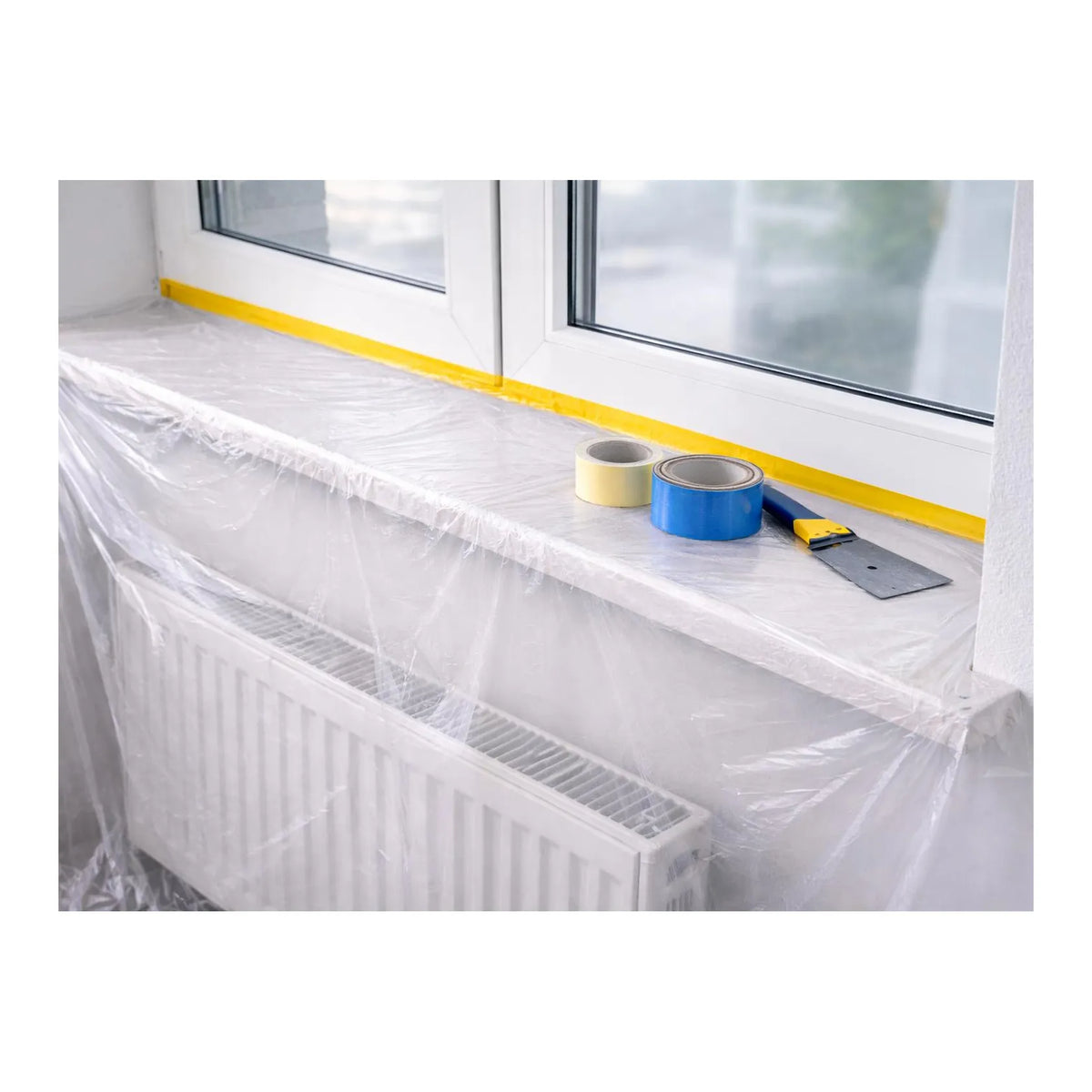 GEKO Schilderafdekfolie met washi tape 18 mm 270 cm x 20m