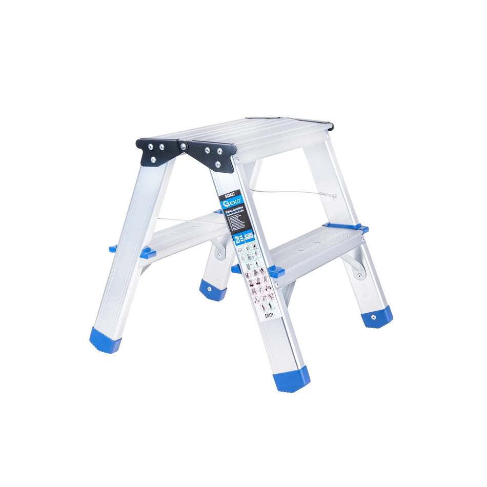 GEKO aluminium dubbelzijdige 2-traps huishoudladder 150 kg