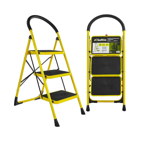Keltin Opvouwbare driedelige steektrap 111 cm geel-zwart