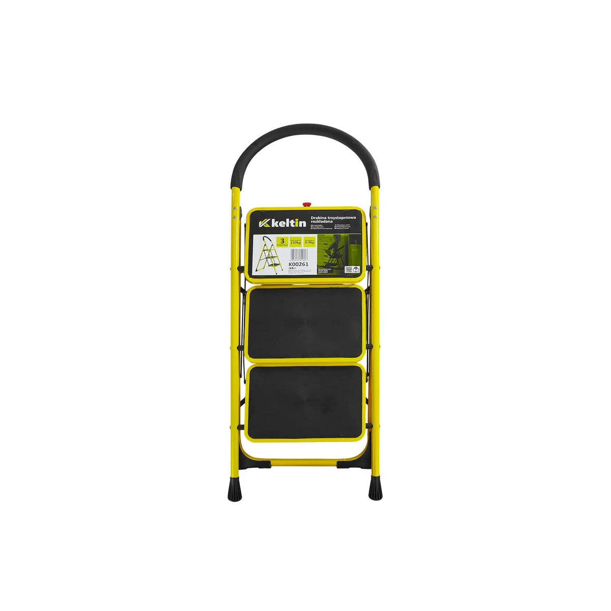Keltin Opvouwbare driedelige steektrap 111 cm geel-zwart